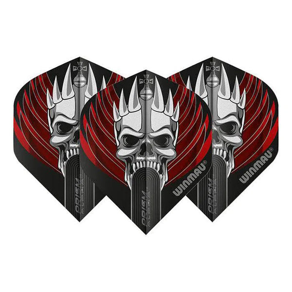Winmau Prism Alpha Extra Thick Standard Black & Red & White Flights-1-Premier Darts