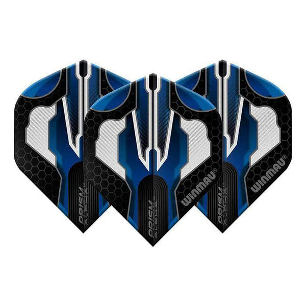 Winmau Prism Alpha Extra Thick Standard Blue & White & Black Flights-1-Premier Darts