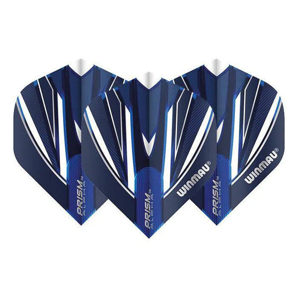 Winmau Prism Alpha Extra Thick Standard Blue & White Flights-1-Premier Darts