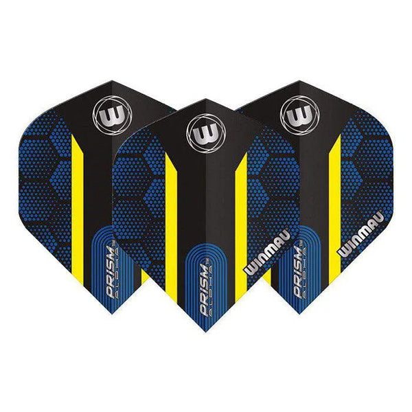 Winmau Prism Alpha Extra Thick Standard Blue & Yellow Flights-1-Premier Darts
