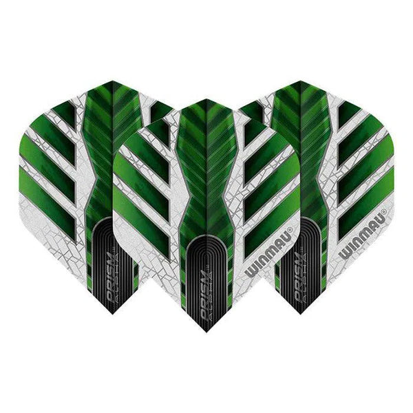 Winmau Prism Alpha Extra Thick Standard Green & White Flights-1-Premier Darts