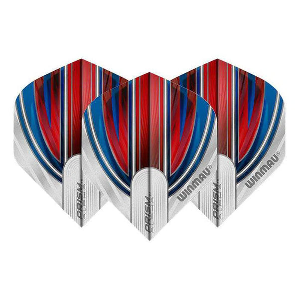 Winmau Prism Alpha Extra Thick Standard Red & White & Blue Flights-1-Premier Darts