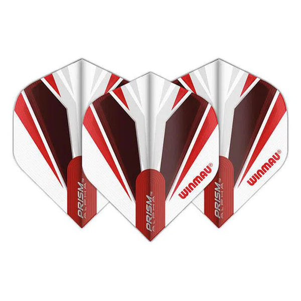 Winmau Prism Alpha Extra Thick Standard White & Red Flights-1-Premier Darts