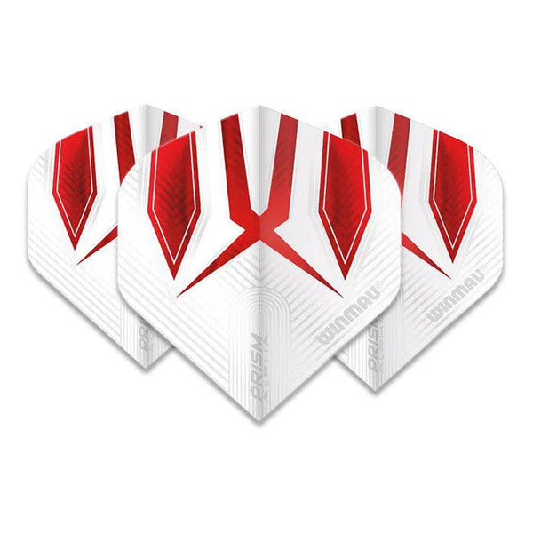 Winmau Prism Alpha Extra Thick Standard White & Red Flights-1-Premier Darts