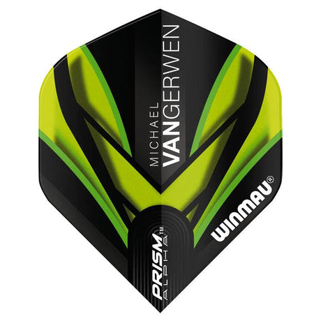 Winmau Prism Alpha MvG Extra Thick Standard Black & Green Flights