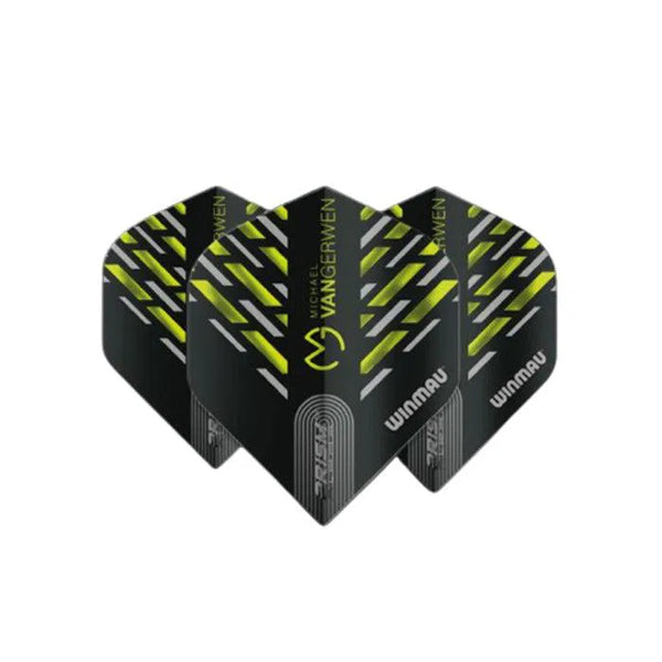 Winmau Prism Alpha MvG Extra Thick Standard Black & Green Flights-1-Premier Darts