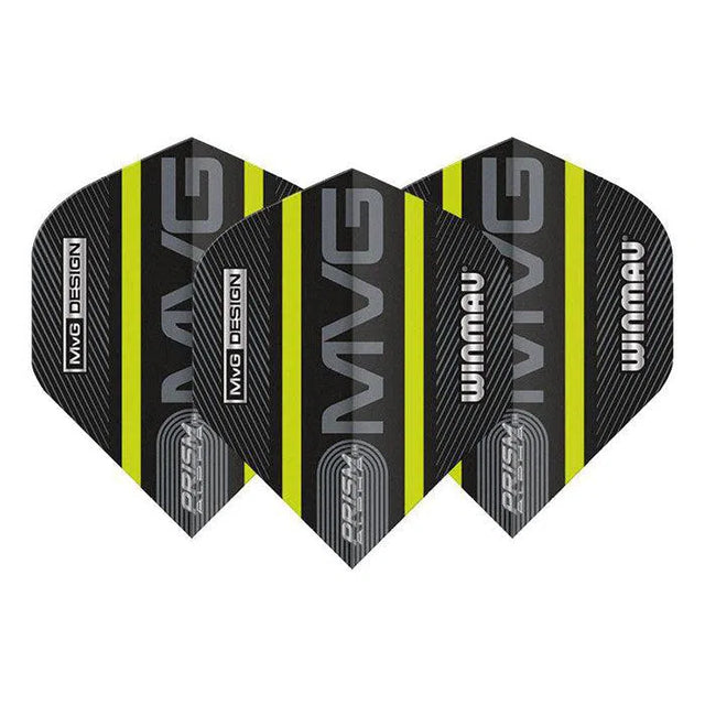 Winmau Prism Alpha MvG Extra Thick Standard Black & Green Flights