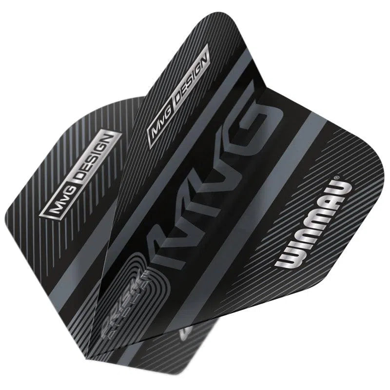 Winmau Prism Alpha MvG Extra Thick Standard Black & Grey Flights