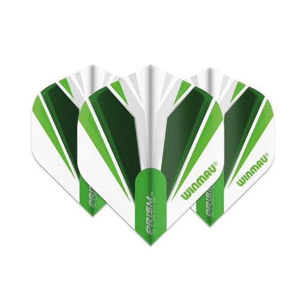 Winmau Prism Alpha White & Green Extra Thick Dart Flights-1-Premier Darts