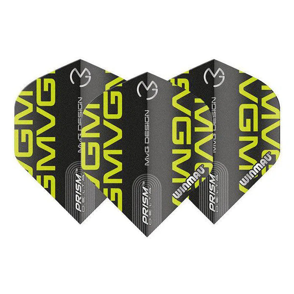 Winmau Prism Delta MvG Extra Thick Extra Standard Black & Green Flights-1-Premier Darts