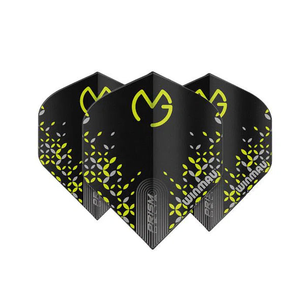 Winmau Prism Delta MvG Extra Thick Standard Black & Green Flights-1-Premier Darts