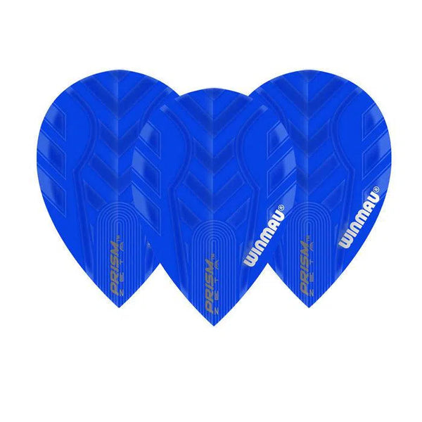 Winmau Prism Zeta Pear Blue Extra Thick Dart Flights-1-Premier Darts