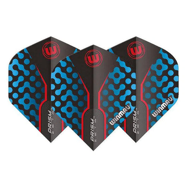 Winmau Prism Zeta Thick Extra Standard Black, Blue & Red Flights-1-Premier Darts