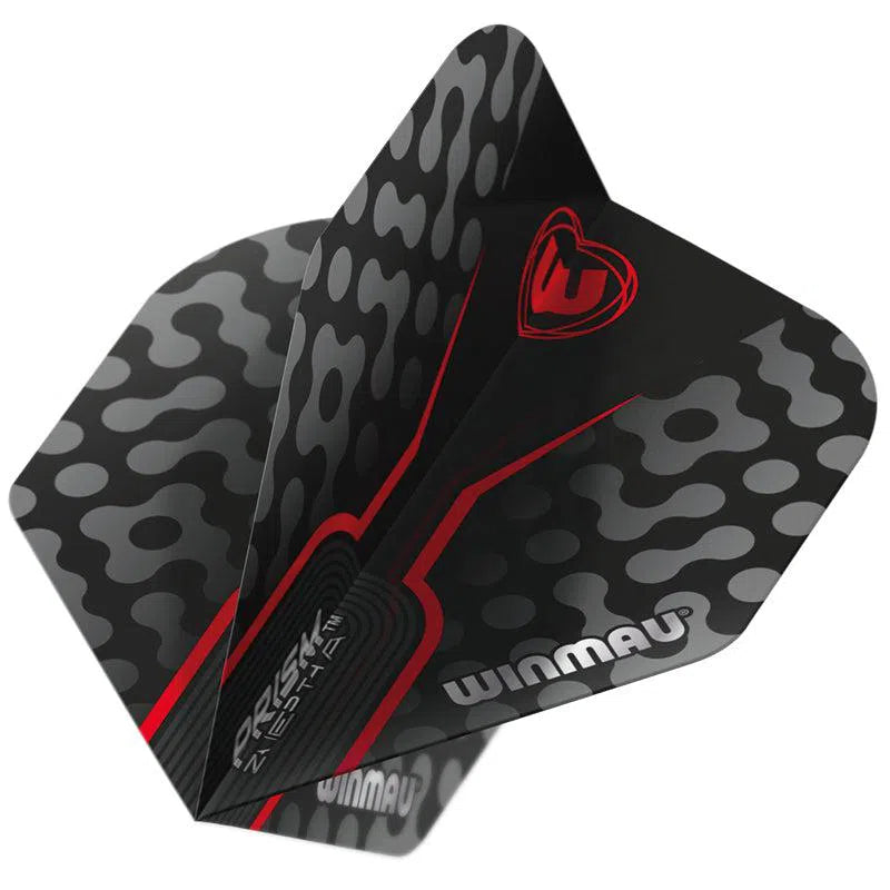 Winmau Prism Zeta Thick Extra Standard Black, Grey & Red Flights