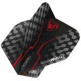 Winmau Prism Zeta Thick Extra Standard Black, Grey & Red Flights