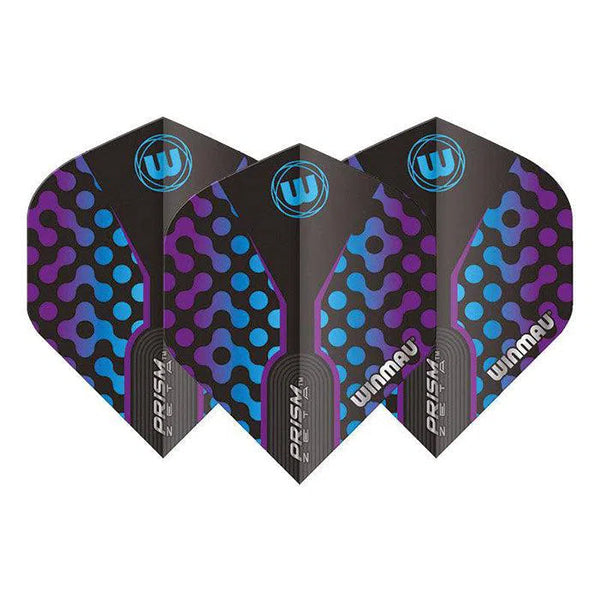 Winmau Prism Zeta Thick Extra Standard Black, Purple & Blue Flights-1-Premier Darts