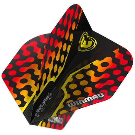 Winmau Prism Zeta Thick Extra Standard Black, Yellow & Red Flights