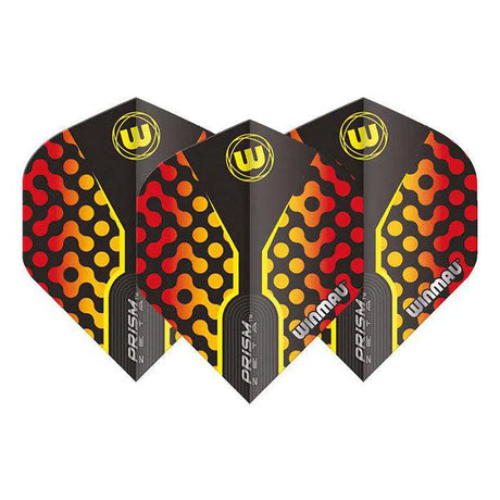 Winmau Prism Zeta Thick Extra Standard Black, Yellow & Red Flights
