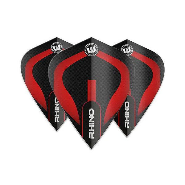 Winmau Rhino Extra Thick Kite Black & Red Flights-1-Premier Darts