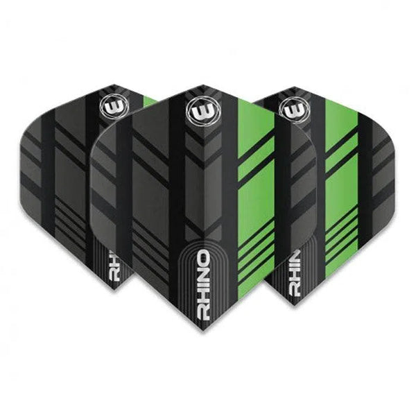 Winmau Rhino Extra Thick Standard Black & Green Flights-1-Premier Darts