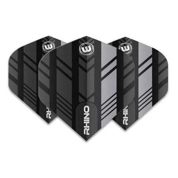 Winmau Rhino Extra Thick Standard Black & Grey Flights-1-Premier Darts