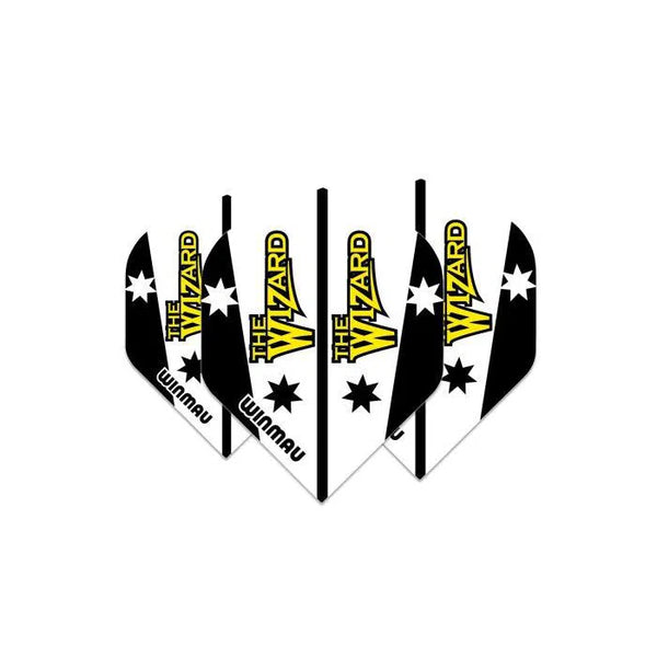 Winmau Rhino Extra Thick Standard Black & White Wizard Flights-1-Premier Darts