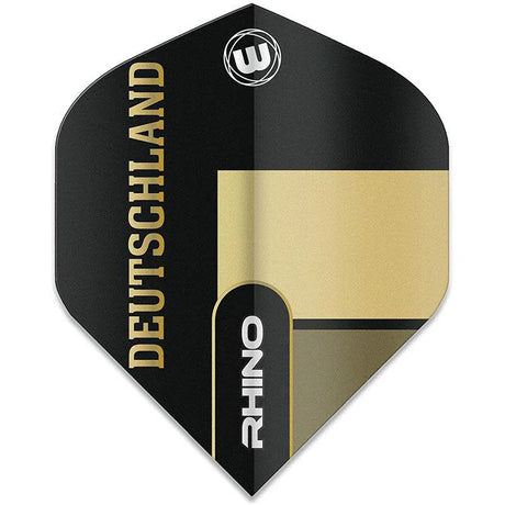 Winmau Rhino Extra Thick Standard "Deutschland" Black & Gold Flights