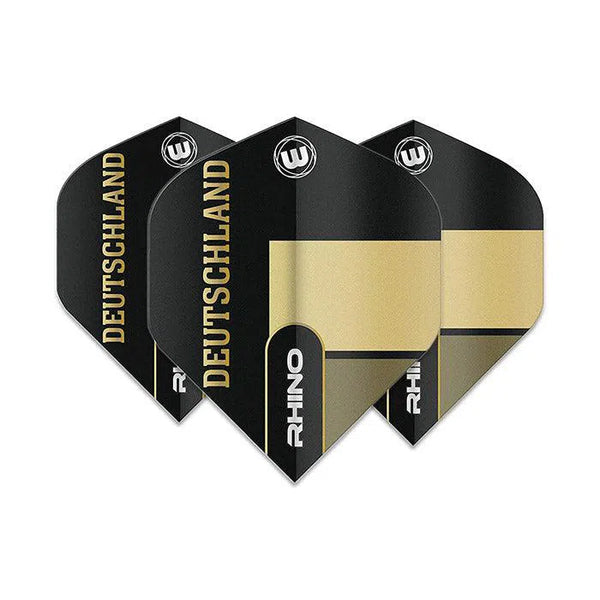 Winmau Rhino Extra Thick Standard "Deutschland" Black & Gold Flights-1-Premier Darts