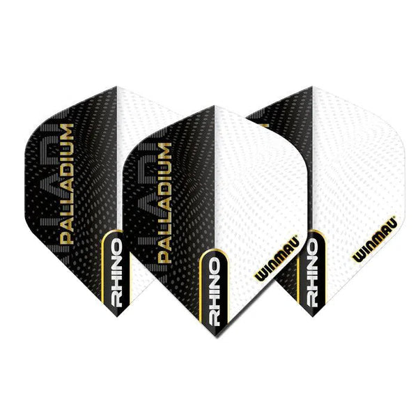 Winmau Rhino Palladium Extra Thick Standard Flights - Black/White-1-Premier Darts