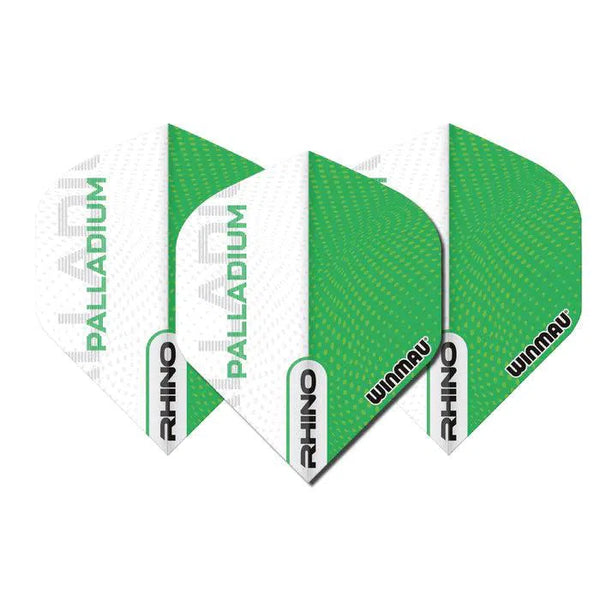 Winmau Rhino Palladium Extra Thick Standard Flights - Green/White-1-Premier Darts