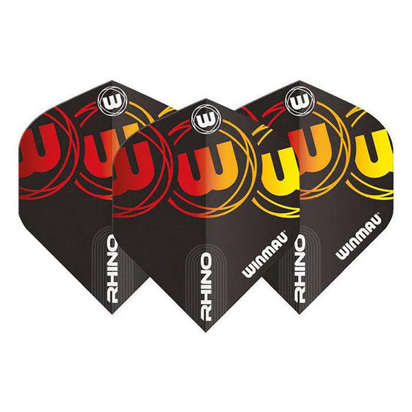 Winmau Rhino Standard Extra Thick Black, Red & Yellow Flights-1-Premier Darts