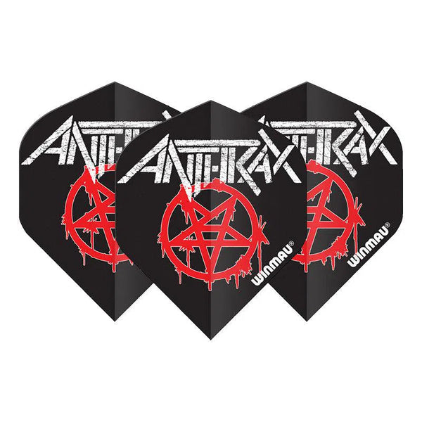 Winmau Rock Band Extra Thick Standard Anthrax Logo Flights-1-Premier Darts