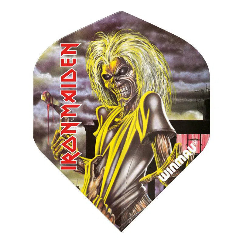 Winmau Rock Band Extra Thick Standard Iron Maiden Killers Grey & Yellow Flights