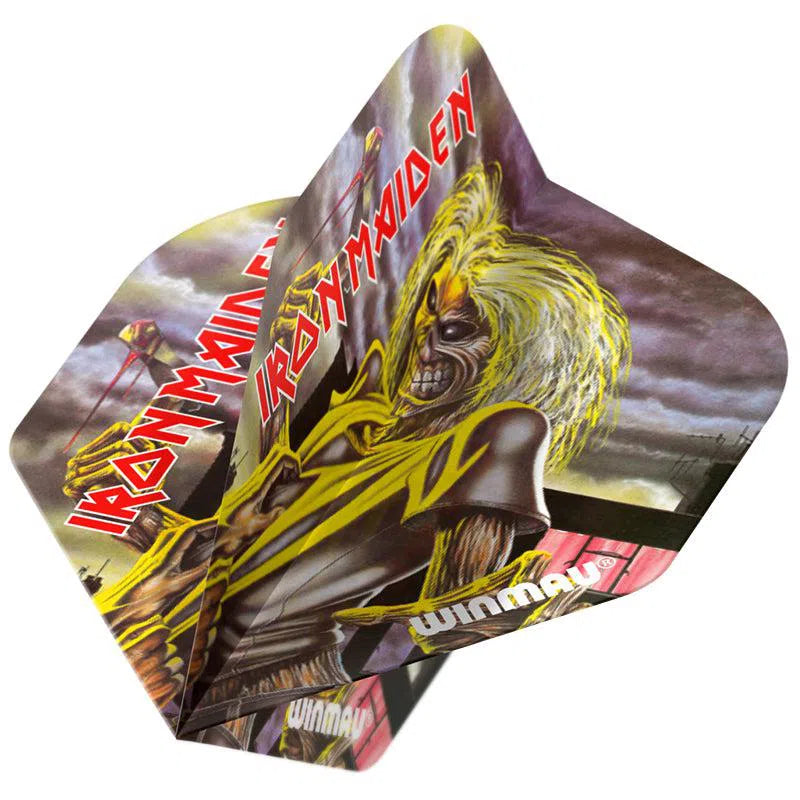 Winmau Rock Band Extra Thick Standard Iron Maiden Killers Grey & Yellow Flights