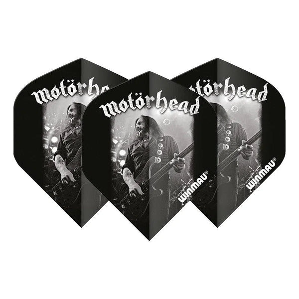 Winmau Rock Band Extra Thick Standard Lemmy Black & Grey Flights-1-Premier Darts