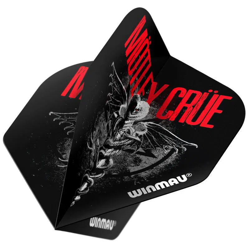 Winmau Rock Band Extra Thick Standard Motley Crue Feelgood Black & Red Flights
