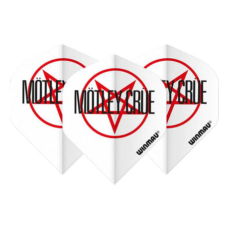 Winmau Rock Band Extra Thick Standard Motley Crue Logo White & Red Flights