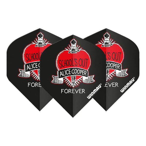 Winmau Rock Band Extra Thick Standard Schools Out Black & Red Flights-1-Premier Darts
