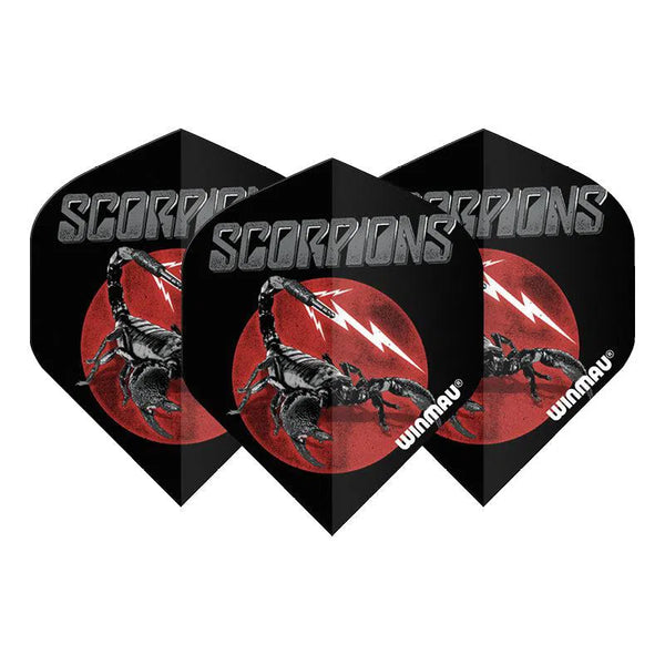 Winmau Rock Band Extra Thick Standard Scorpions Black & Red Flights-1-Premier Darts