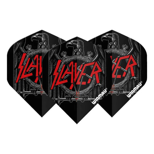 Winmau Rock Band Extra Thick Standard Slayer Black Eagle Black & Red Flights-1-Premier Darts