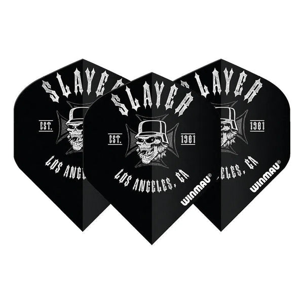 Winmau Rock Band Extra Thick Standard Slayer LA Black & Grey Flights-1-Premier Darts