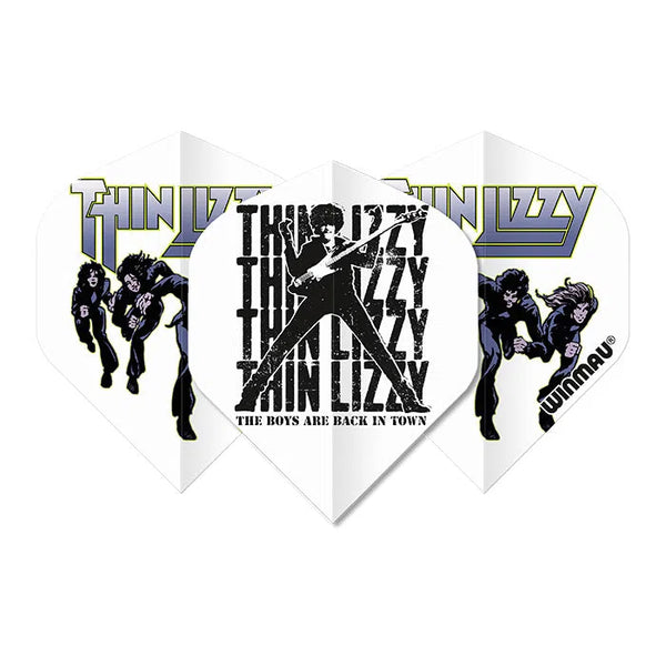 Winmau Rock Band Extra Thick Standard Thin Lizzy White Flights-1-Premier Darts