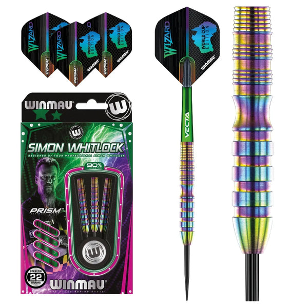 Winmau Simon Whitlock 90% Tungsten World Cup SE Steel Tip Darts-1-22 GRAM-Premier Darts