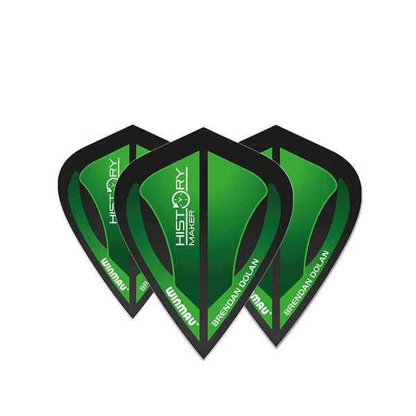 Winmau Specialist Players Brendan Dolan Black & Green Kite Dart Flights-1-Premier Darts