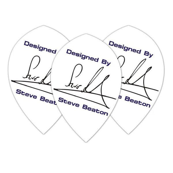 Winmau Specialist Players White Steve Beaton Dart Flights-1-Premier Darts