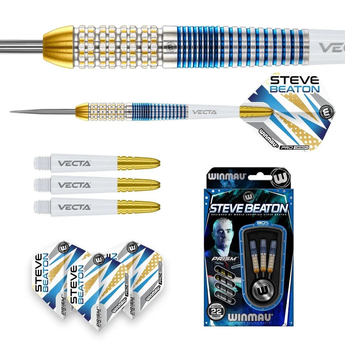 ダーツ [WINMAU] Steve Beaton 90% Tungsten 18g Steve Beaton Legacy Edition 90% Tungsten Steel Tip Darts by Winmau