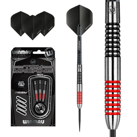 Winmau Ton Machine Red 80% Tungsten Steel Tip Darts