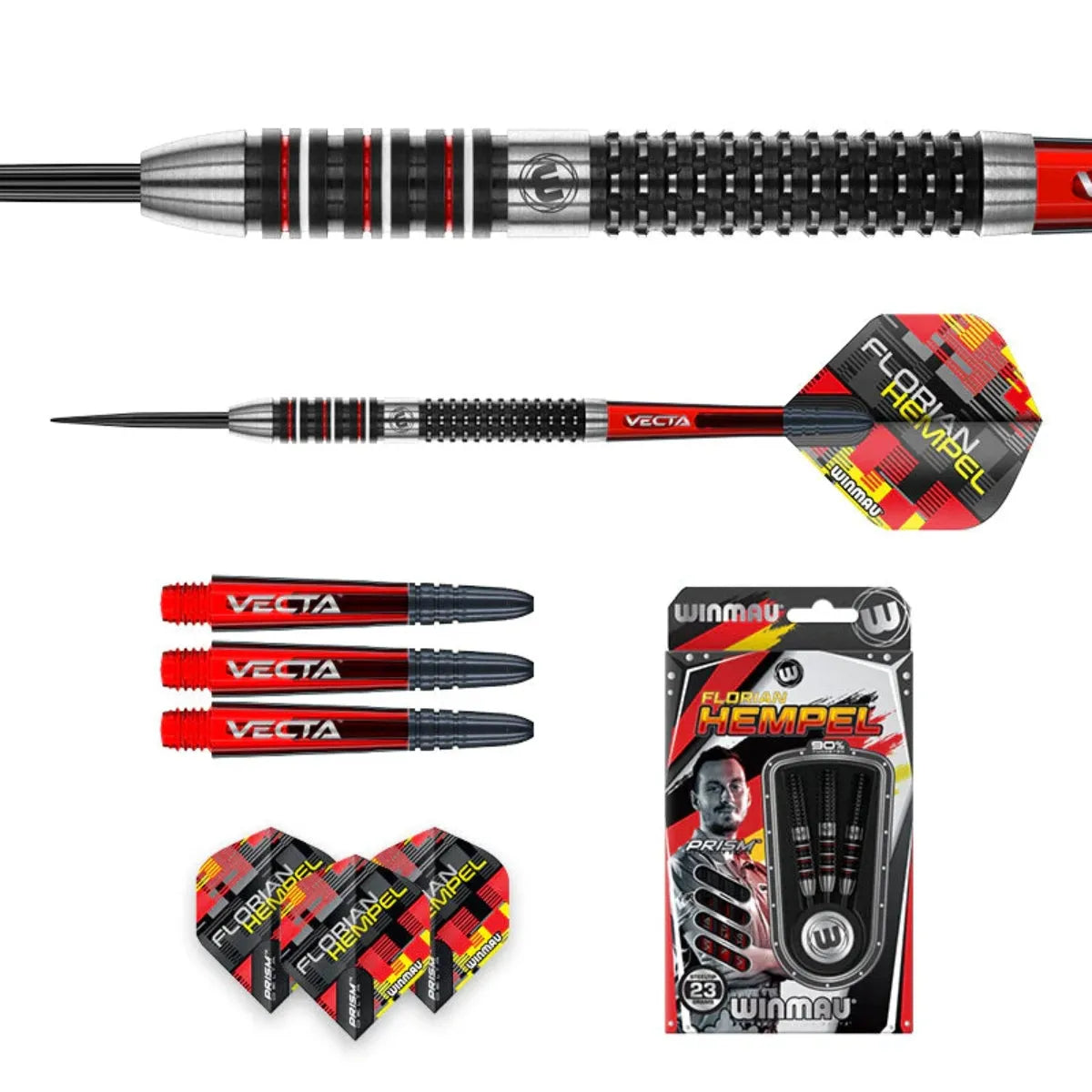 Winmau Florian Hempel 90% Tungsten Steel Tip Darts
