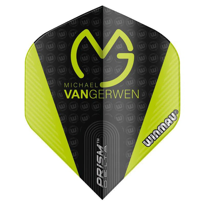 Winmau Prism Delta MvG Extra Thick Standard Black and Green Flights