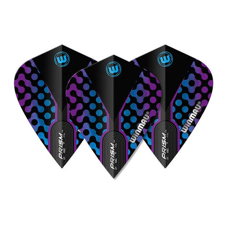 Winmau Prism Zeta Black and Purple Kite Flights